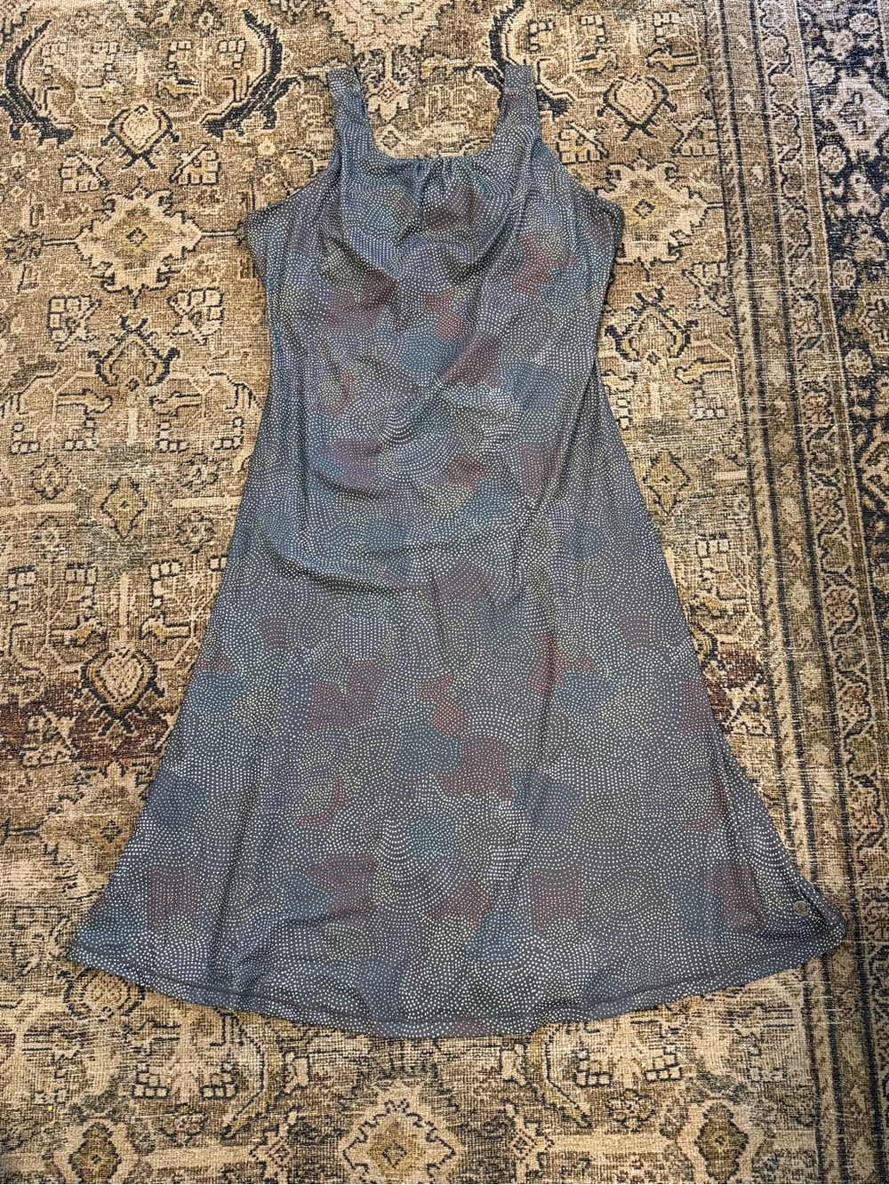 Prana Blue and Gray Printed Sleeveless Dress
